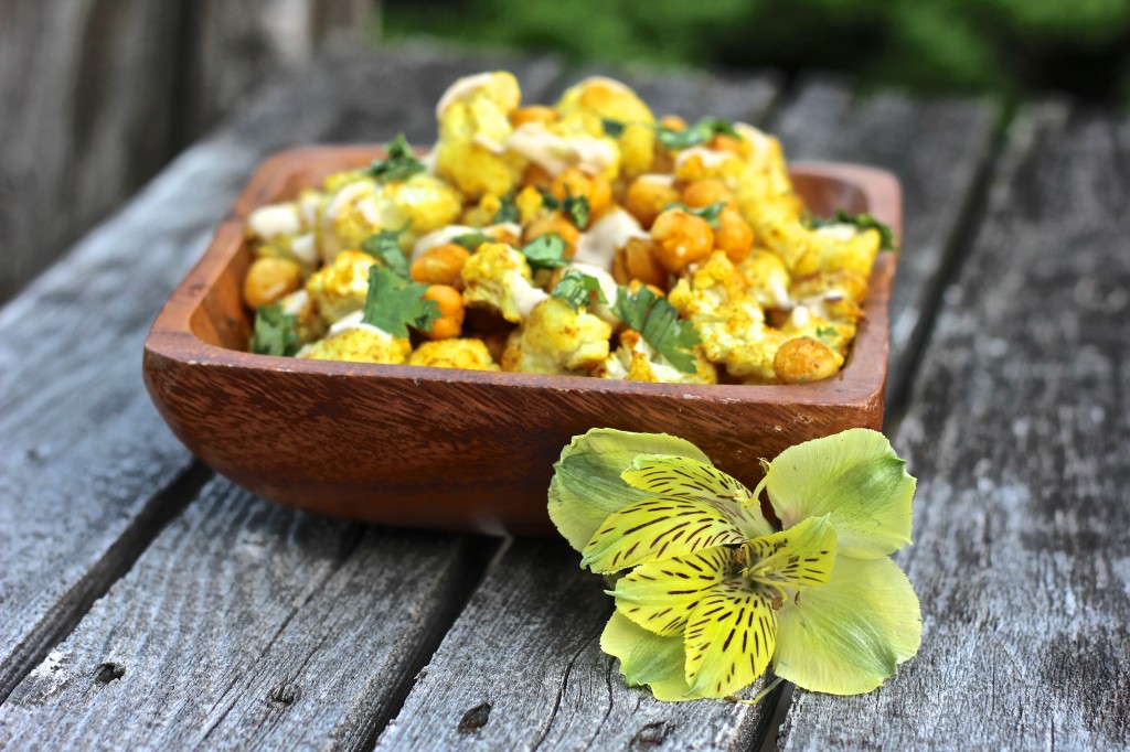 Curry Spice Roasted Cauliflower and Chickpeas