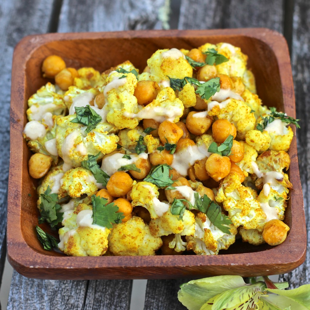 Curry Spice Roasted Cauliflower and Chickpeas