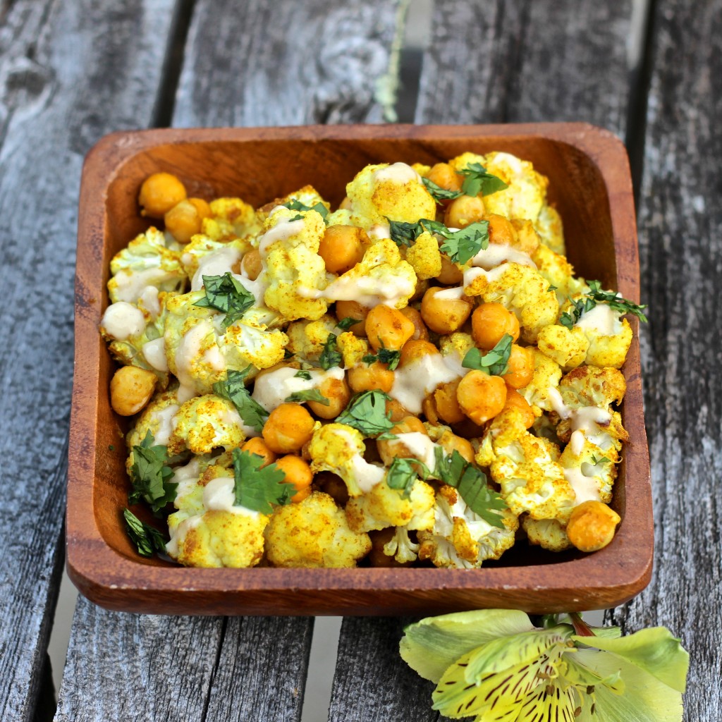 Curry Spice Roasted Cauliflower and Chickpeas