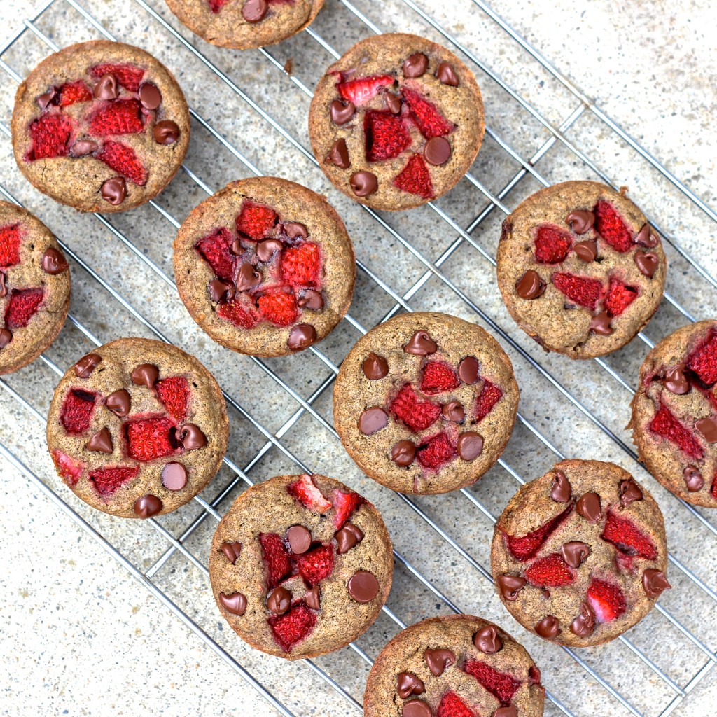 Strawberry chocolate Chip Buckwheat Muffins