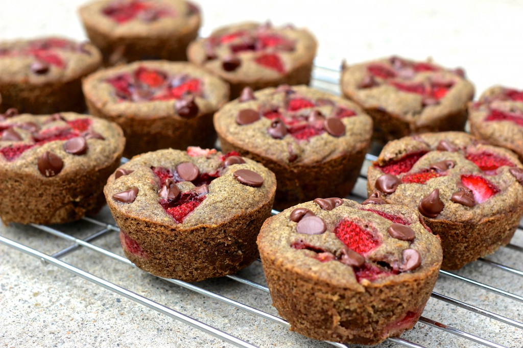 Strawberry Chocolate Chip Buckwheat Muffins