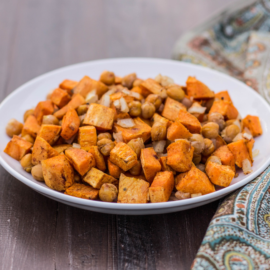 Autumn Spice Roasted Sweet Potatoes and Chickpeas