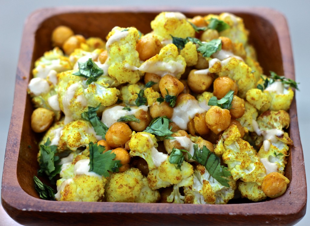 Curry Spice Roasted Cauliflower and Chickpeas