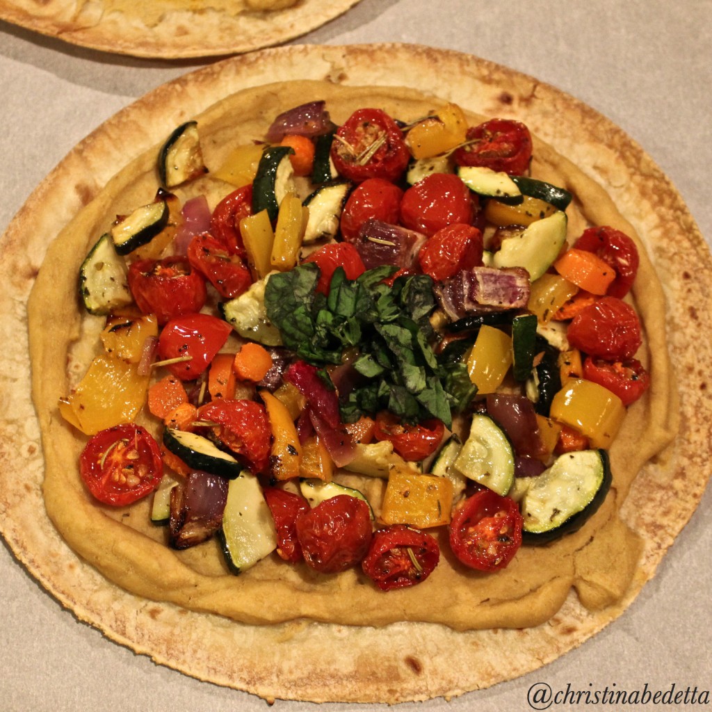 Hummus Tortilla Pizza