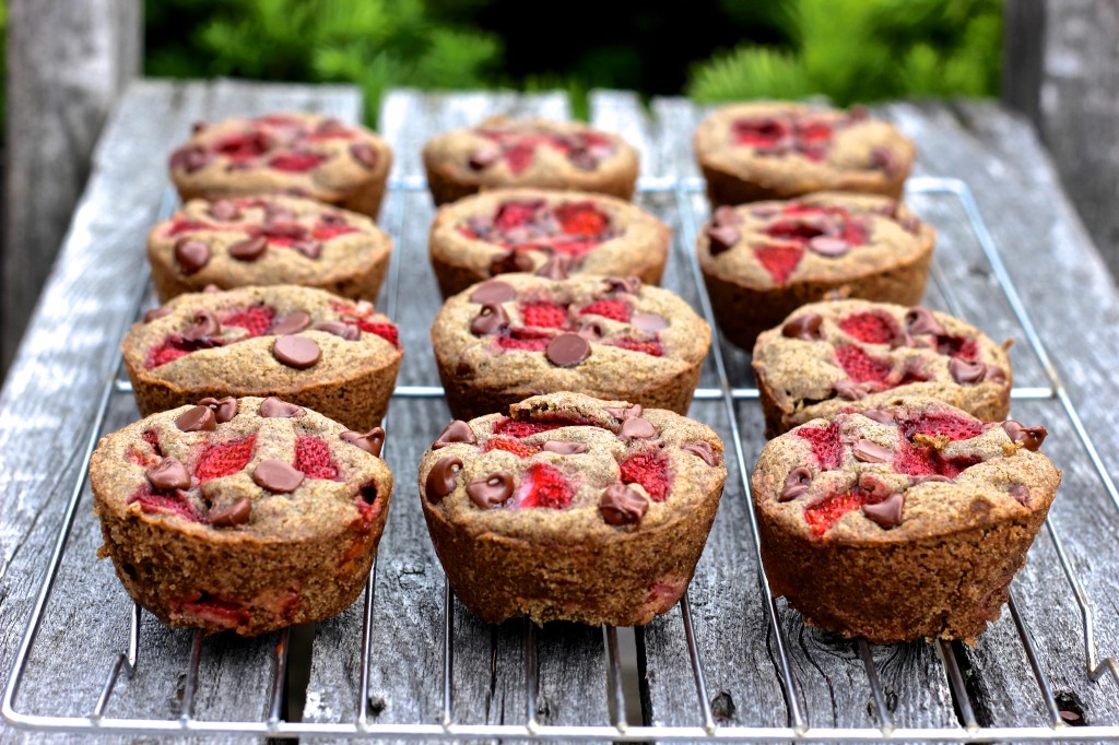 Strawberry chocolate Chip Buckwheat Muffins