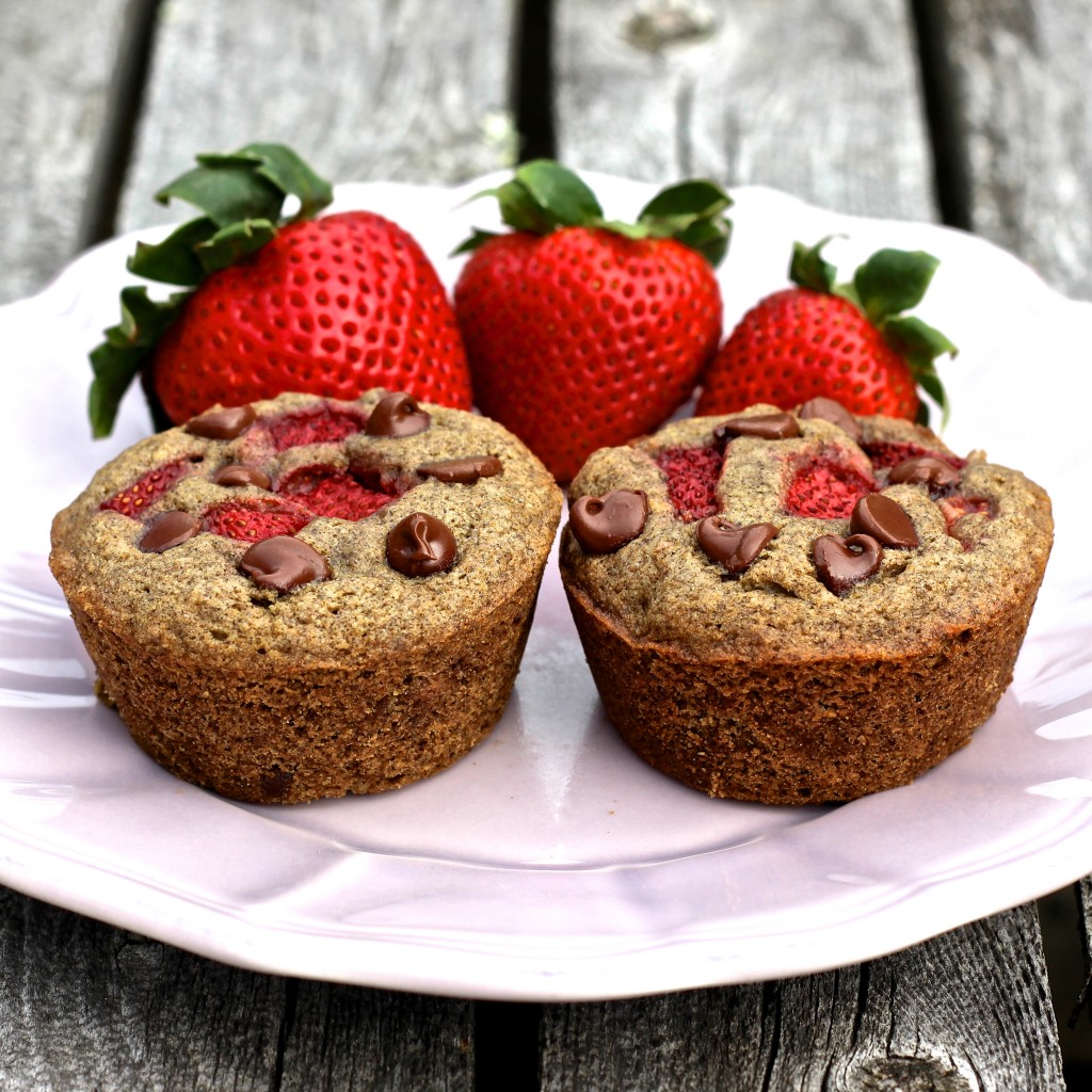 Strawberry Chocolate Chip Buckwheat Muffins