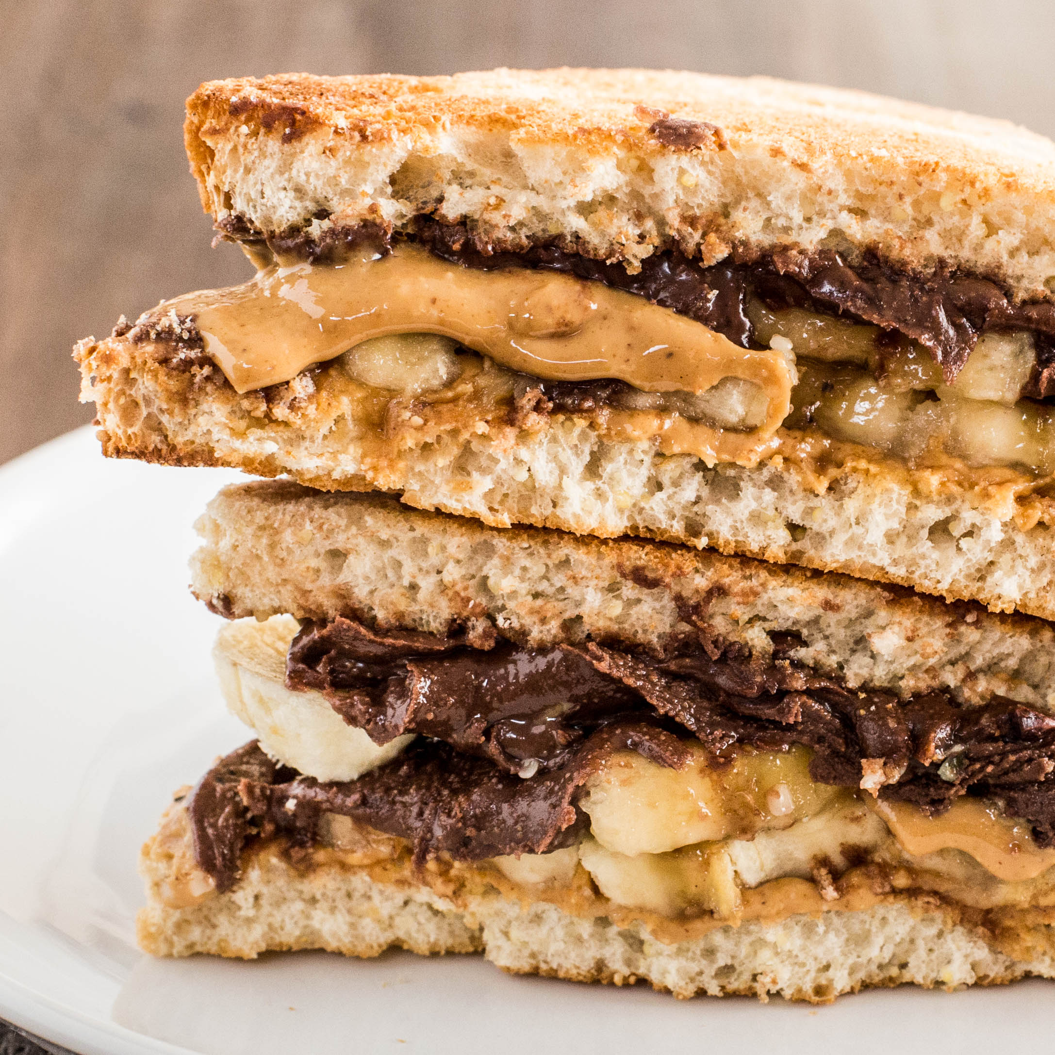 Grilled Chocolate Peanut Butter Banana Sandwich - Create. Nourish. Love.